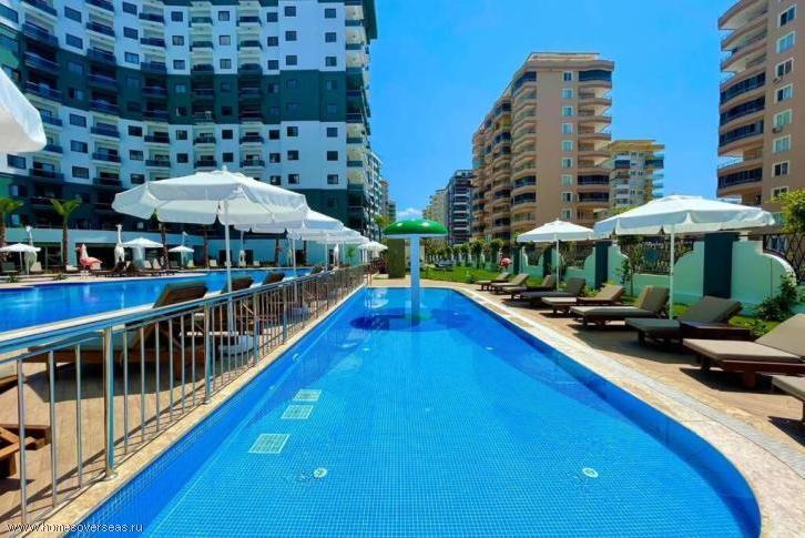 Apartment 55qm in Alanya, 1 Schlafzimmer, 1 Bad, Poolblick, 500 Meter zum Meer